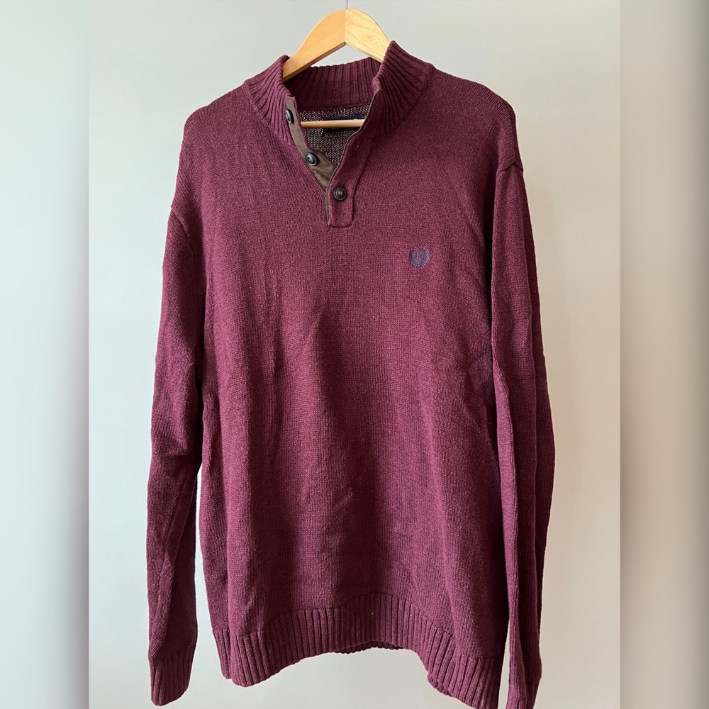 Chaps 3-Button Pullover Sweater